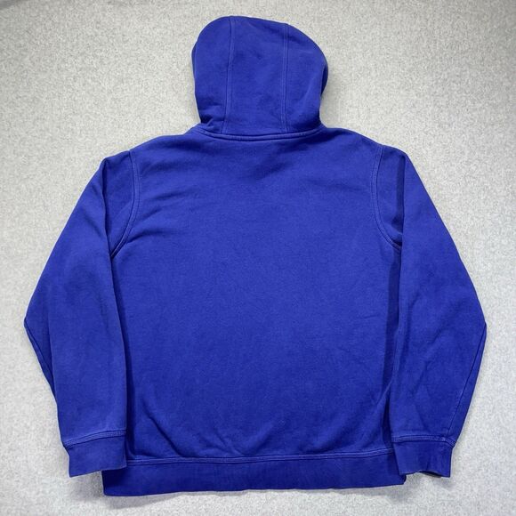 Vintage Nike Hoodie Mens XL Blue Sweatshirt Neon Green Center Swoosh Y2K 645398 - Picture 6 of 11